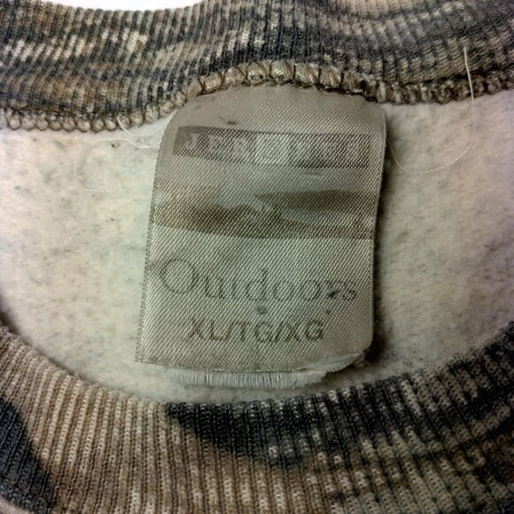 Jerzees Outdoors Tree Camo Sweatshirt XL Camouflage Trebark Bigwoods Vtg Hunt - Picture 7 of 14